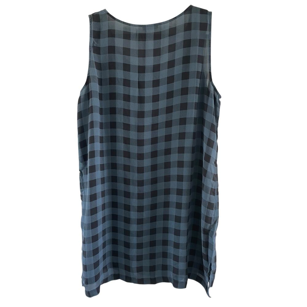 Eileen Fisher Silk Gingham Check Sleeveless Tunic Shell Medium - Picture 2 of 7